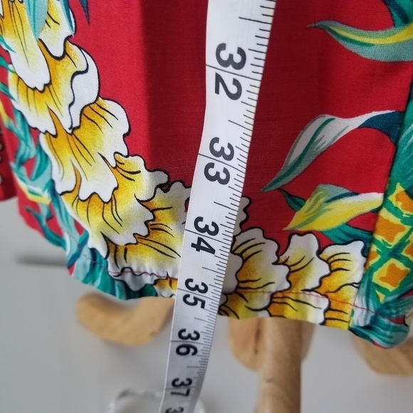 NWT Hilo Hattie Red Tropical Pineapple Print Hawaiian Wrap Dress Size M - Picture 12 of 14
